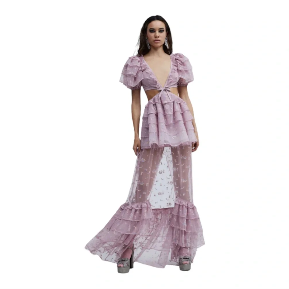 Rare For Love & Lemons Imani Hi-Low Dress in Lilac - Picture 10 of 15